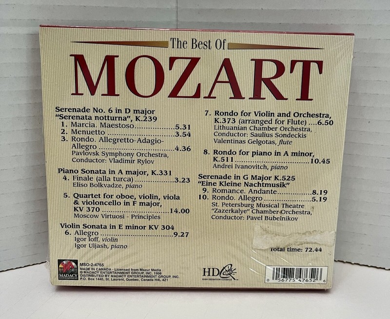 Best Of Mozart 1756-1791 - Audio CD By Various- New Sealed gallery
