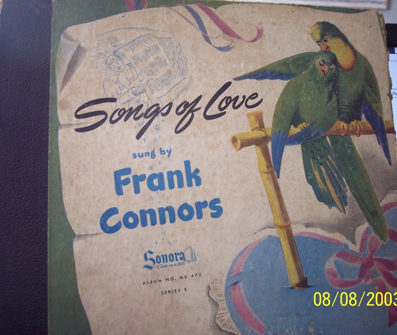 FRANK CONNORS: Songs of Love – Set of Three 78s Sonora Album 472 from 1945