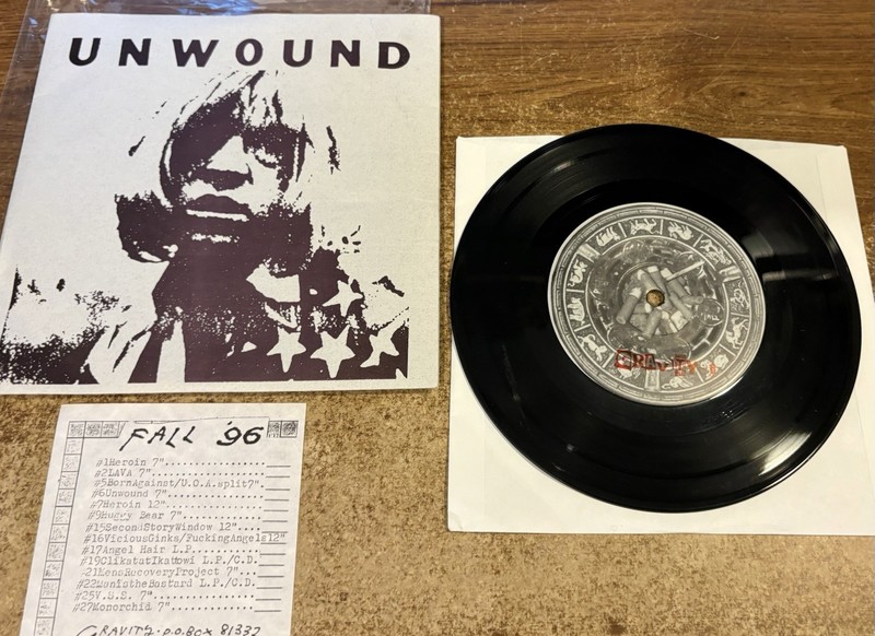 UNWOUND You Bite My Tongue 7” SINGLE Etched Vinyl GRAVITY RECORDS
