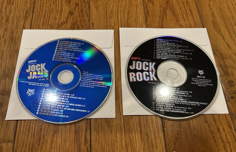 ESPN Jock Jams Vol 3 & Jock Rock Vol 2 CD Lot 90s Stadium Anthems DISC ONLY
