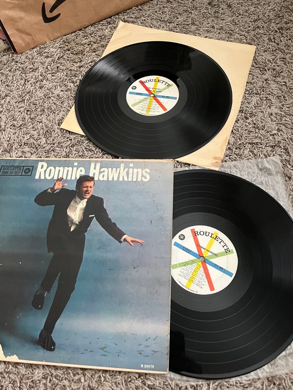 RONNIE HAWKINS ROULETTE MONO LP LOT S/T + MR DYNAMO LP ONLY THE HAWKS ROCKABILLY