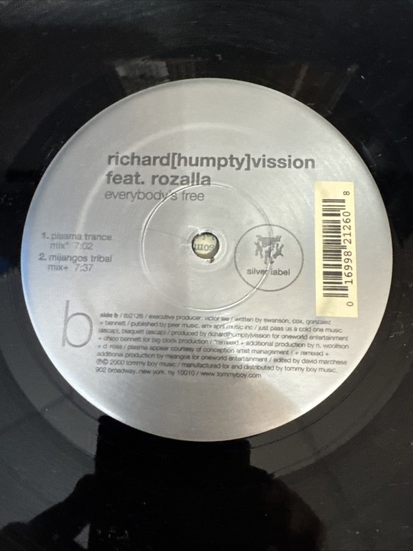 Richard Humpty - Vission Rozalla Everybody's Free 12" Vinyl Single Record B6 VG+ gallery