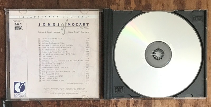 Julianne Baird Songs of Mozart Colin Tilney Edwin I. Lawrence w/Der Fruhling NM gallery