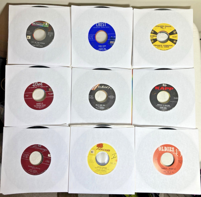 Lot #3 of (50) 45 RPM 7″ Vinyl Records Random Artists Genres Titles 50s/60s/70s