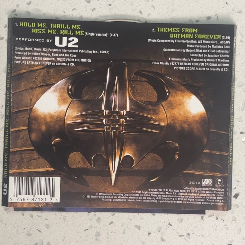 U2 – Hold Me Thrill Me Kiss Me Kill Me CD 1995 Batman Forever Single Rock gallery