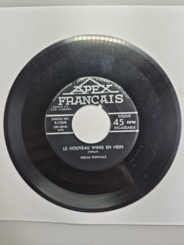 Apex Francais 45 RPM 7″ Vinyl: Oscar Thiffault «Trou-La-La» «Le Nouveau Wing..»