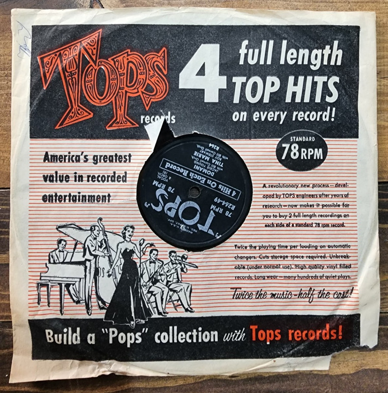 4 full length Top Hits 78rpm-Domani, Tina Marie, Seventeen, Love Is A Many…