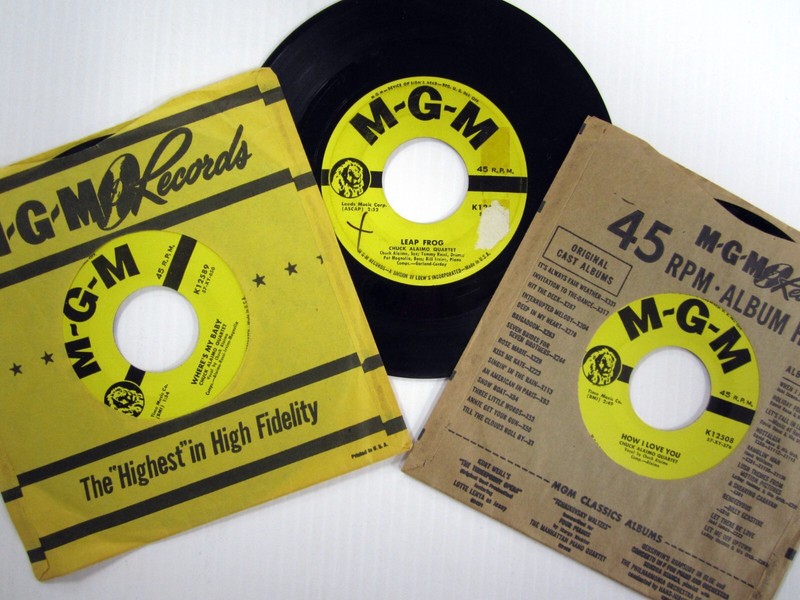 CHUCK ALAIMO Lot of 3x45rpm Singles 1950s pop rock «Leap Frog» #3236