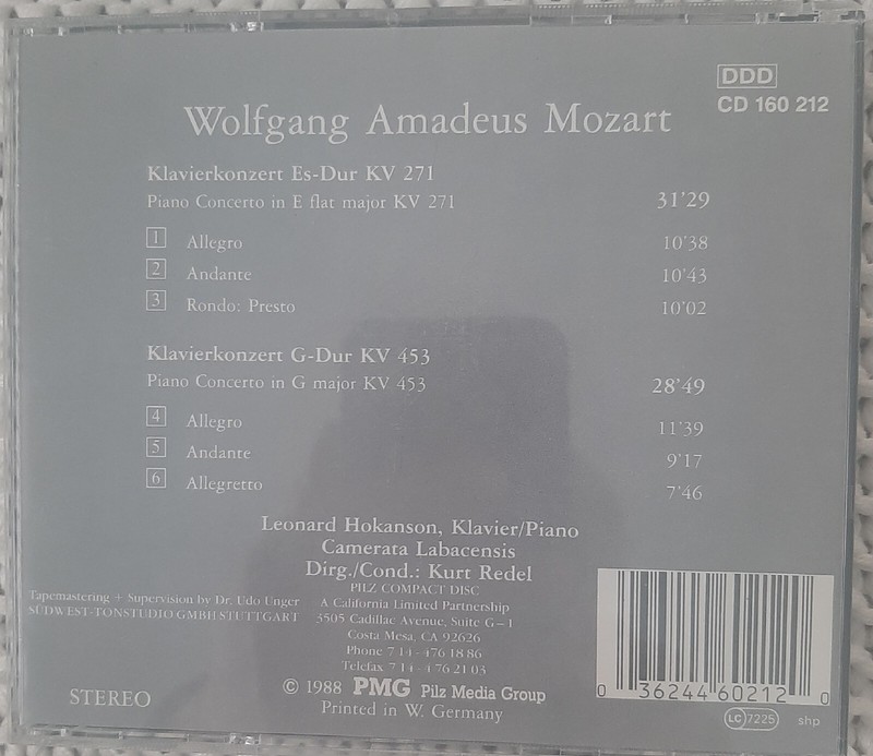 Mozart: Klavierkonzertte Nr. 9 Und 17 (1998, PMG CD 160 212) Leonard Hokanson gallery