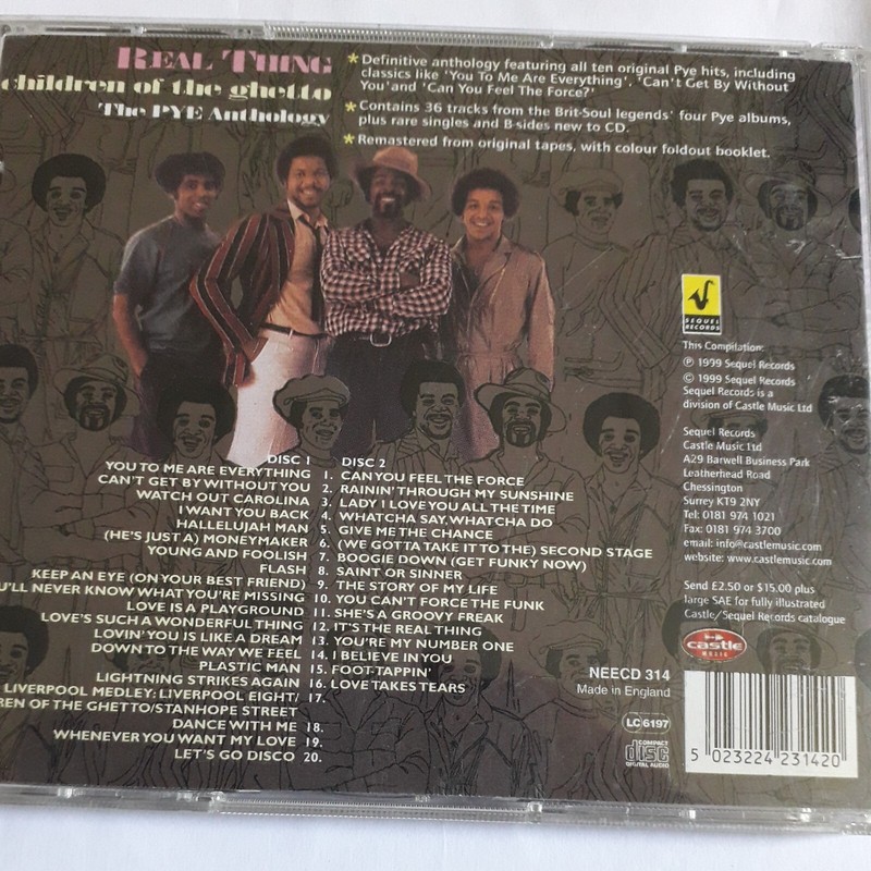REAL THING CHILDEREN OF THE GHETTE PYE ANTHOLOGY BEST OF 2 CD 36 TRACKS REMASTER