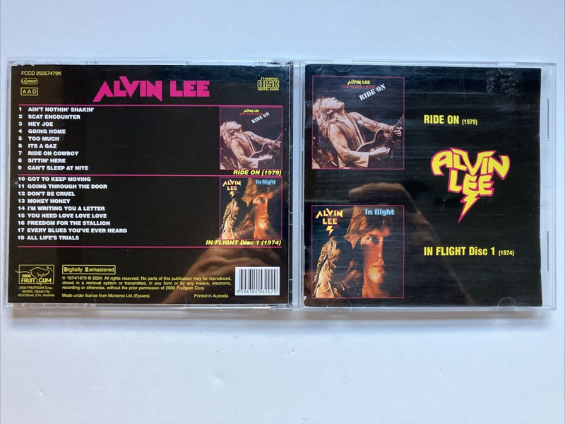 Alvin Lee CD – Ride On – In Flight – 2000 Fruit Gun Records – Import – Australia