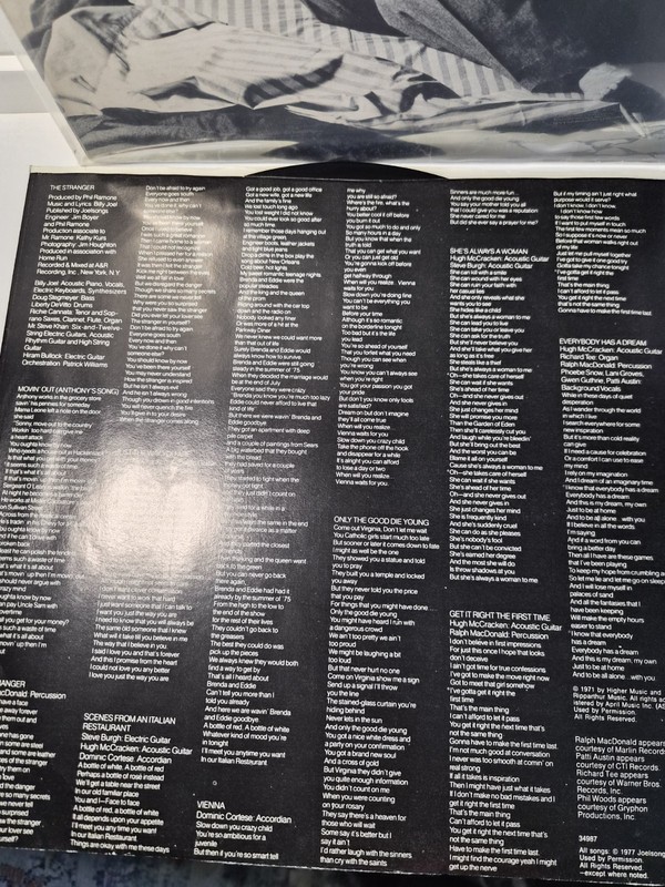 Billy Joel The Stranger 1977 LP Vinyl JC 34987 Columbia VG gallery