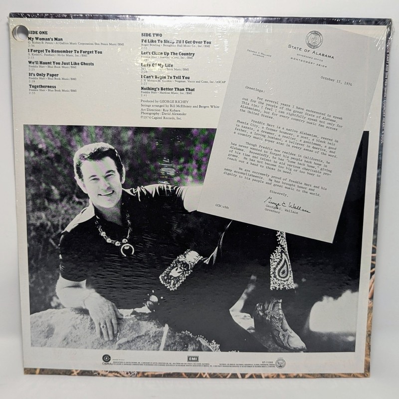 Freddie Hart Lp Country Heart N Soul On Capitol Records 1974 - Sealed gallery