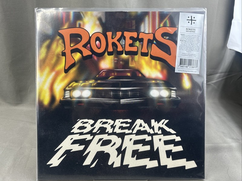 BREAK FREE by Rokets (Record, 2023) Limited Orange/Black Splatter Vinyl NEW