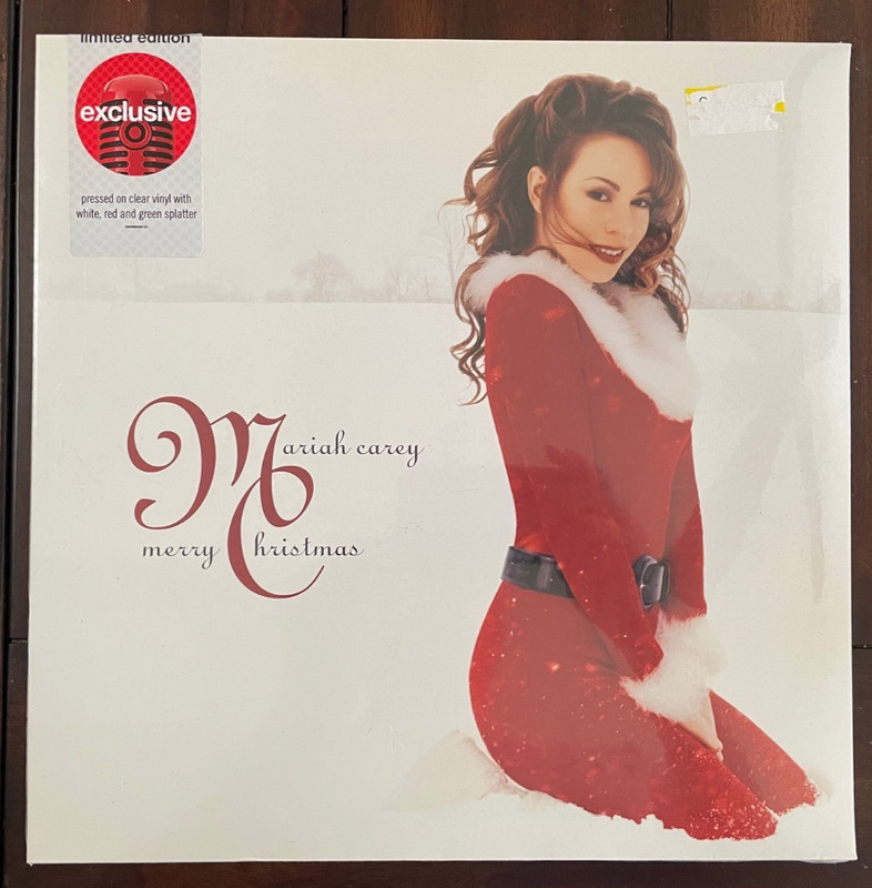Mariah Carey Merry Christmas Target Clear Vinyl LP White, Red & Green Splatter