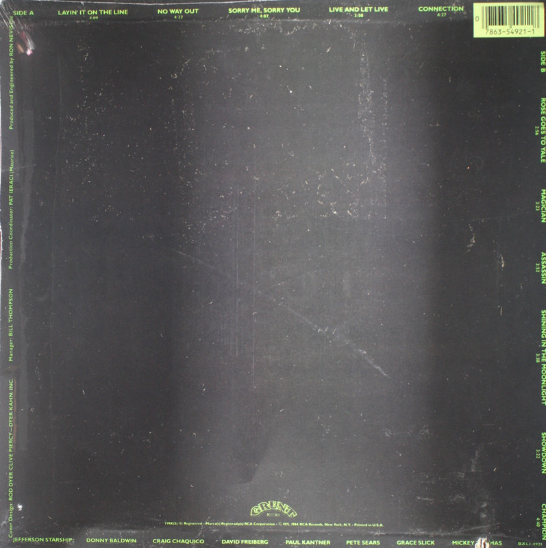 JEFFERSON STARSHIP Nuclear Furniture - NEW SEALED 1984 LP Record Airplane 4921 gallery