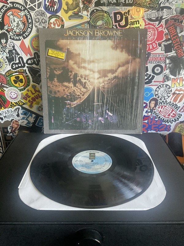 JACKSON BROWNE Running On Empty VG++ VINYL W/HYPE STICKER & TOUR BOOKLET