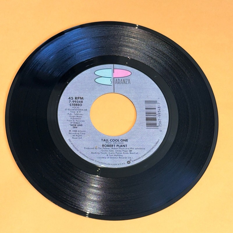 Robert Plant Tall Cool One White Clean And Neat 45 rpm Saranza Record 1988