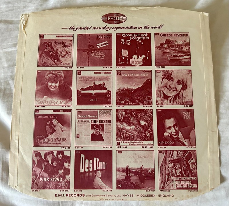 1968/1969 Parlophone/EMI Sepia Advertisement Inner Sleeves gallery