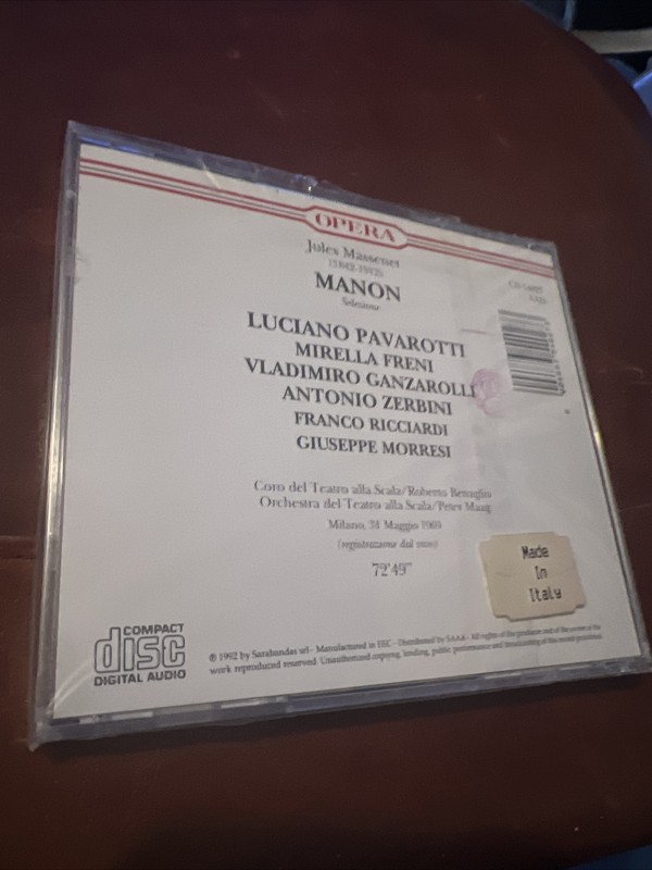 Jules Massenet: Manon Luciano Pavarotti,Mirella Freni Music CD 54027 AAD Italy gallery