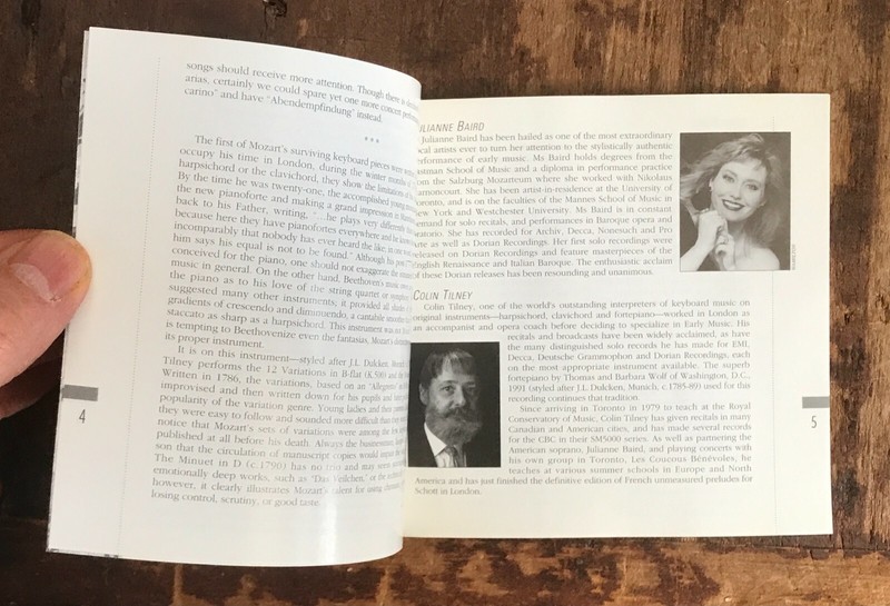 Julianne Baird Songs of Mozart Colin Tilney Edwin I. Lawrence w/Der Fruhling NM gallery