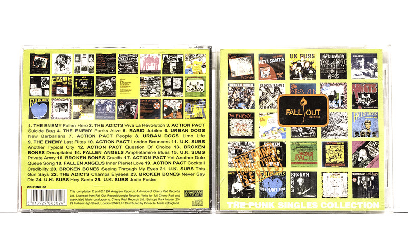 FALLOUT: THE PUNK SINGLES COLLECTION – 1994 ANAGRAM RECORDS CD PUNK 30 – NMINT