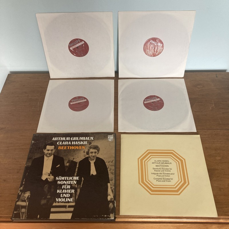 BEETHOVEN Violin Sonatas GRUMIAUX HASKIL Philips 6588001 4 LPs PROMO 1Y Stampers