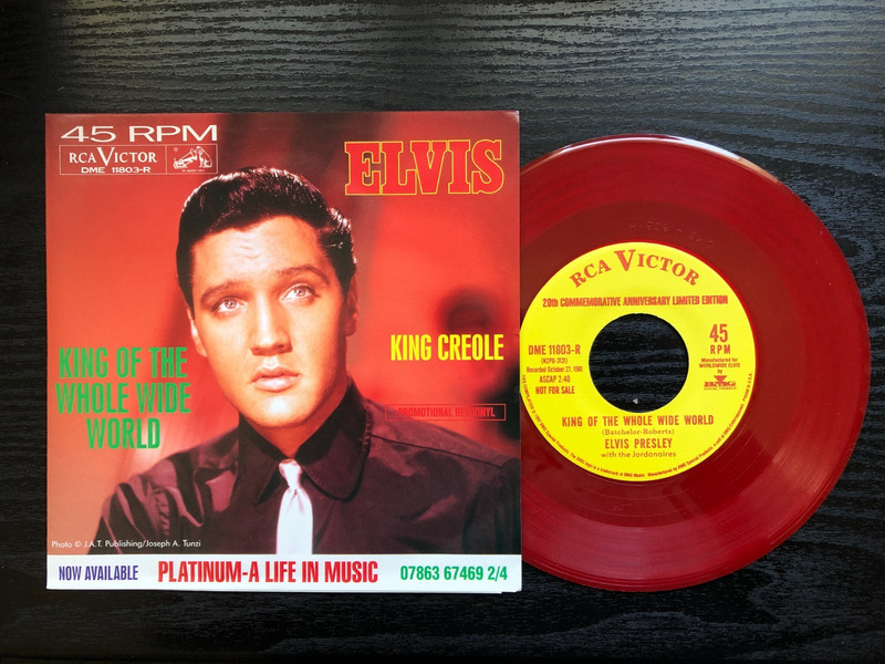 Elvis Presley KING OF THE WHOLE WIDE WORLD 1997 RCA + sleeve PROMO Red vinyl NM
