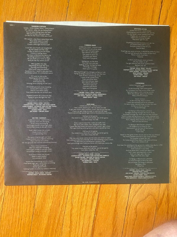 CROSBY STILLS AND NASH CSN EX LP ORIG. 1977 ATLANTIC W/ INNER SLEEVE FREE SHIP gallery