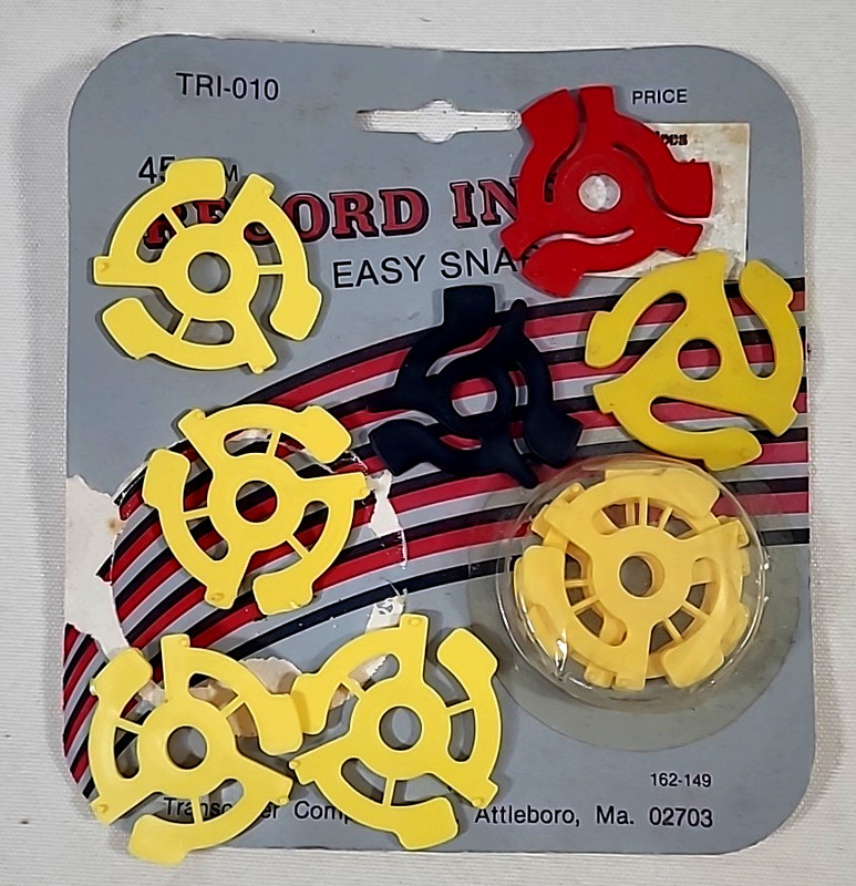 Lot Of 10 – 45 RPM Vinyl 7″ Plastic Record Spindle Adapter (Snap In Insert)