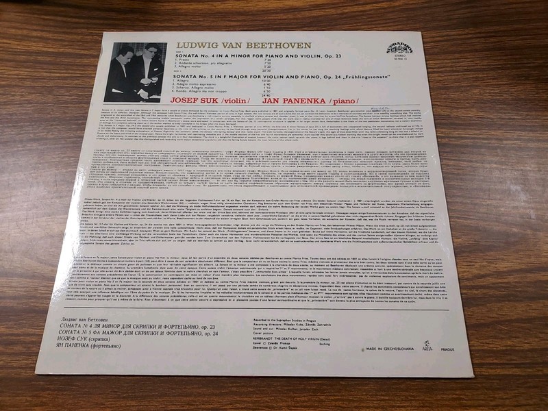 JOSEF SUK/JAN PANENKA*BEETHOVEN SONATAS*VINYL IMPORT SUPRAPHON 50 906G NM/VG+ gallery