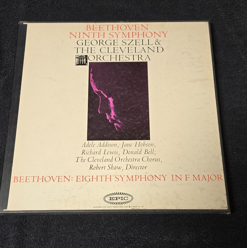 Beethoven Szell Cleveland Orchestra Ninth & Eighth Symphony Epic LP 12″ 33 RPM