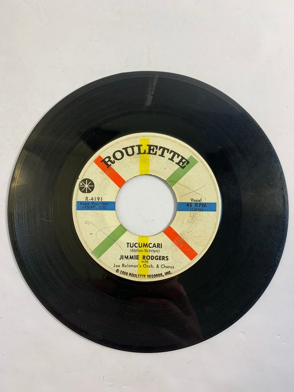 Jimmie Rodgers – Tucumcari Single Record 1958 Roulette Pop 45 RPM