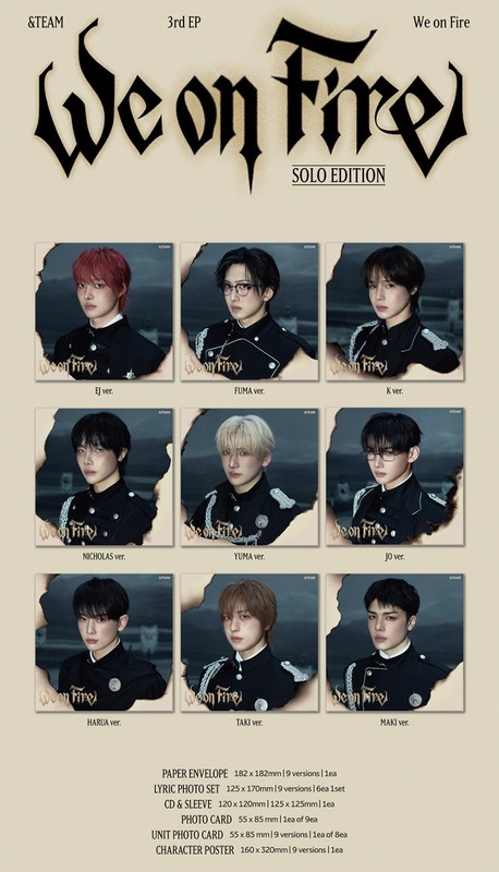&TEAM [WE ON FIRE] 3rd EP Album SOLO Ver./CD+Lyric Photo Set+Poster+2 Photo Card gallery
