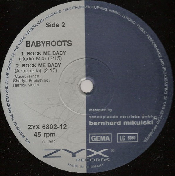 Babyroots - Rock Me Baby - Used Vinyl Record 12 - F1177z gallery