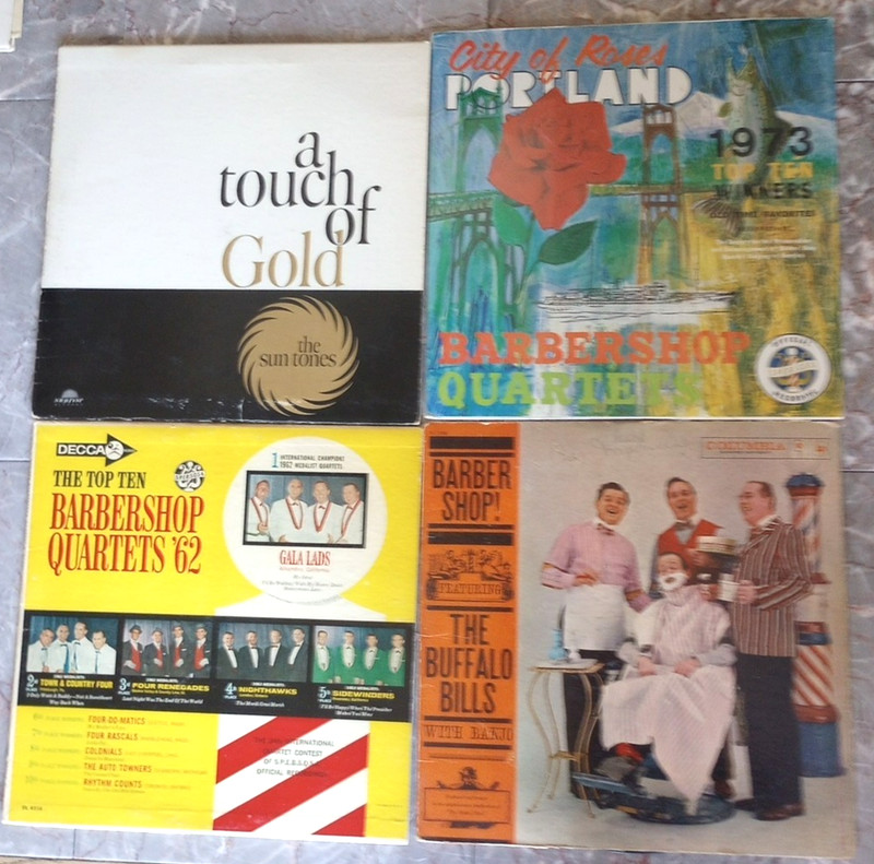 Vintage Barbershop Quartet Vinyl Record Lot (4) 1950-70s S.P.E.B.S.Q.S.A. Champs