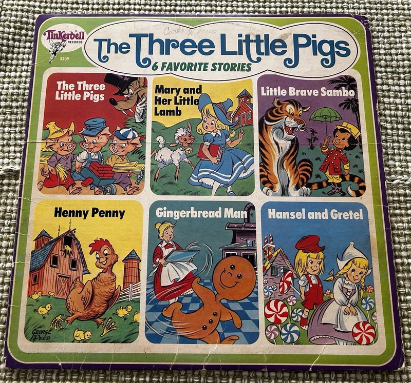 VTG Tinkerbell Records “The Three Little Pigs 6 Favorite Stories” Album LP