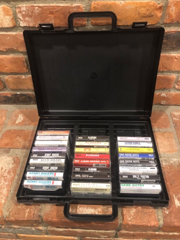 Vtg Cassette Storage Case Holds 36 Cassettes Country Alabama Kenny Rogers & More