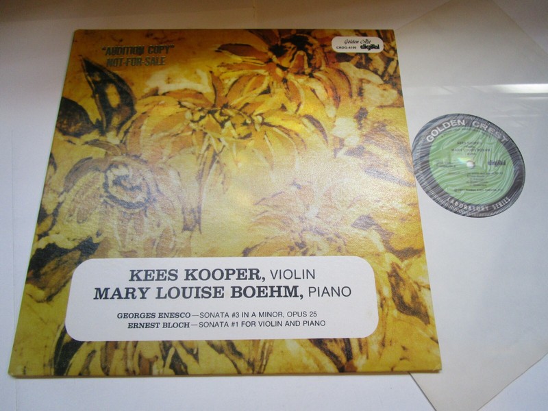 MARY LOUISE BOEHM & KEES KOOPER LP GOLDEN CREST AUDITION EX / NM G3122