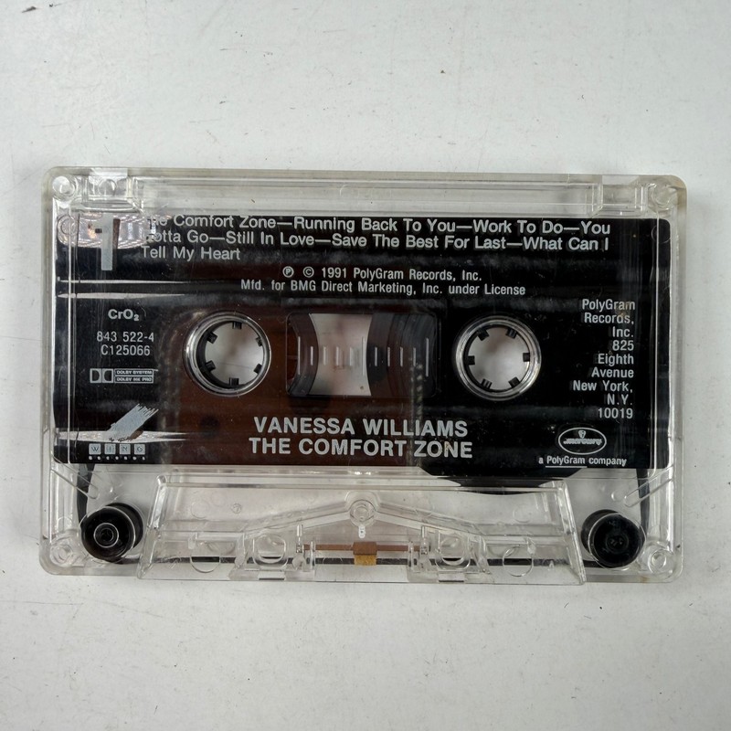 Vanessa Williams - The Comfort Zone Cassette 1991 Wing Records BMG Club Edition gallery