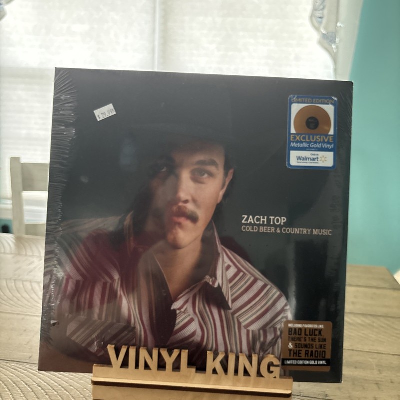 zach top cold beer and country music Sealed Metallic Gold Vinyl