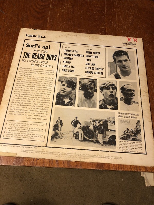 The Beach Boys Surfin' USA T-1890 Mono Capitol Records Vintage 1963 LP Vinyl gallery