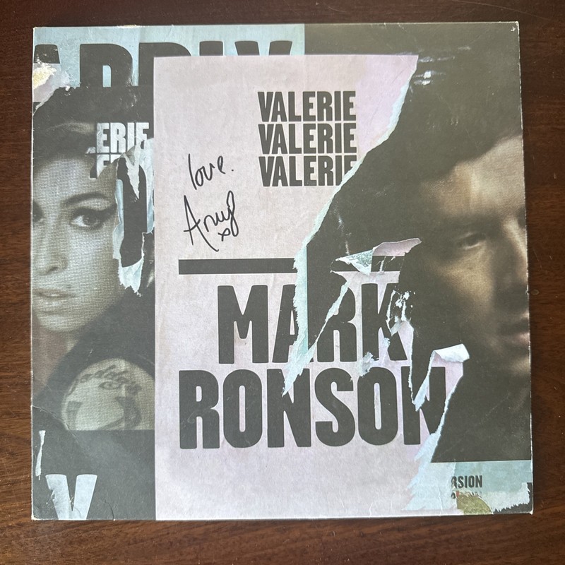 Amy Winehouse Signed 10” Vinyl Valerie Mark Ronson 2007 Promo Rare Collectible