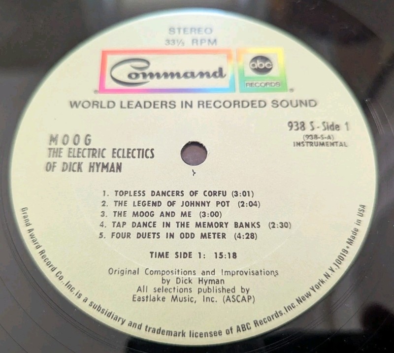Dick Hyman - Moog The Electric Eclectics Of Dick Hyman LP leftfield space age gallery