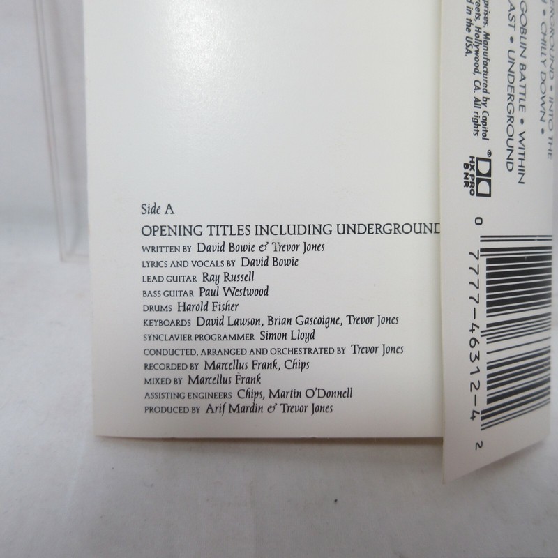 Labyrinth Original Motion Picture Soundtrack 1986 XDR EMI E4 46312 Cassette gallery