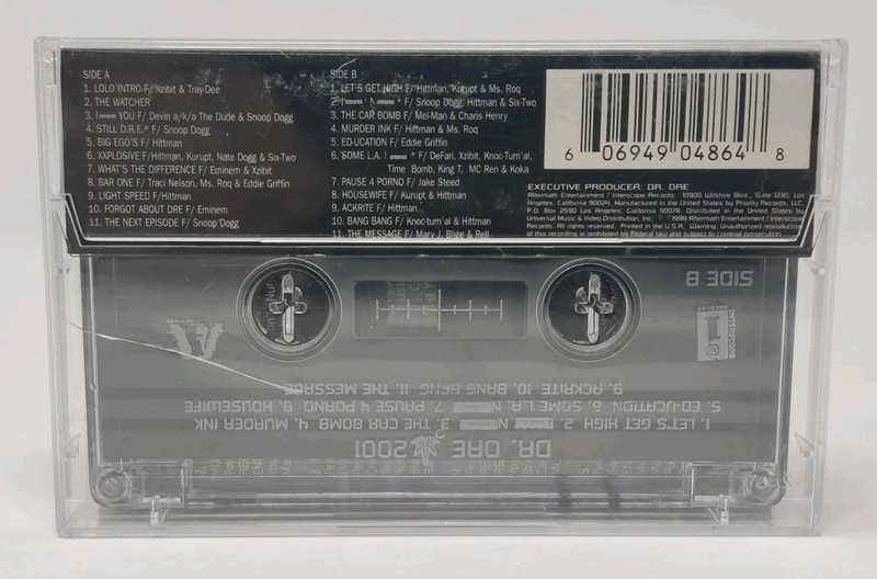 DR. DRE CHRONIC 2001 AUDIO CASSETTE TAPE AFTERMATH INTERSCOPE 1999 GANGSTA gallery