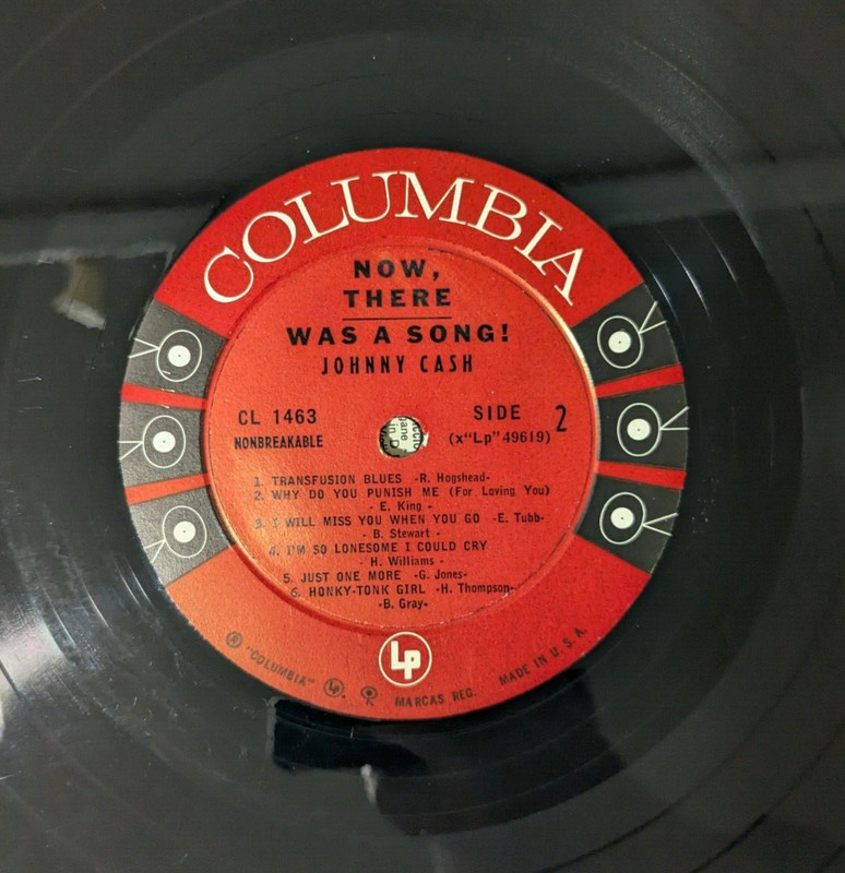 Johnny Cash Now There Was A Song! LP 6-Eye VG++ VINYL , Sleeve has small split gallery