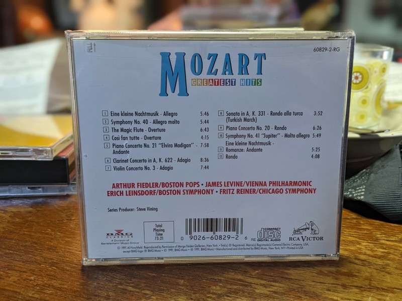 Mozart: Greatest Hits (CD, Sep-1991, RCA) BRAND NEW UPC 090266082926 #A3