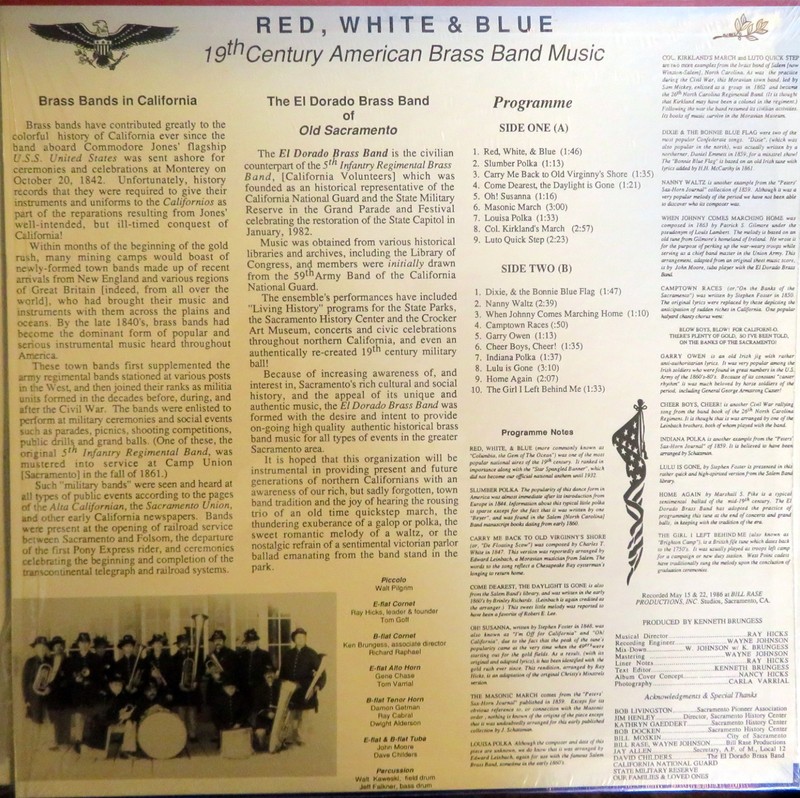 Red, White and Blue - 19th Century American Brass Band Music - Vinyl LP - 1986 gallery