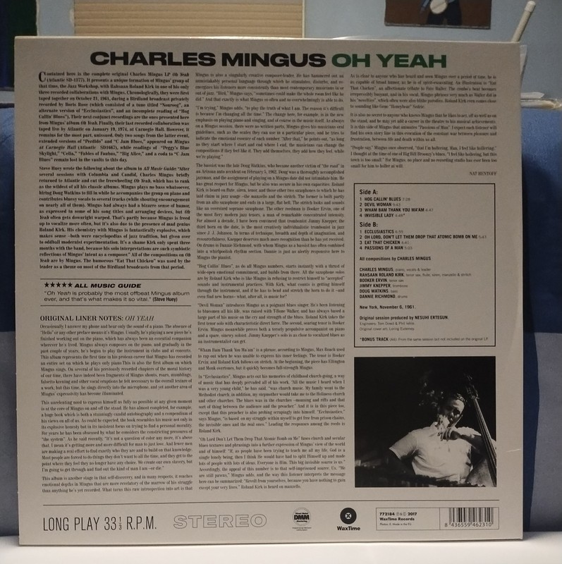 CHARLES MINGUS Oh Yeah SCARCE NM JAZZ REISSUE LP Bonus/180g ROLAND KIRK/KNEPPER gallery